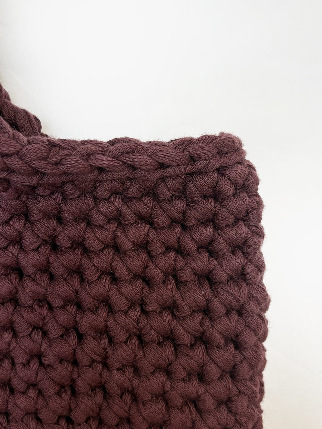 sac cabas marron en crochet fait main 100% coton