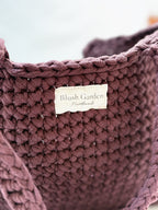 sac cabas marron en crochet fait main 100% coton