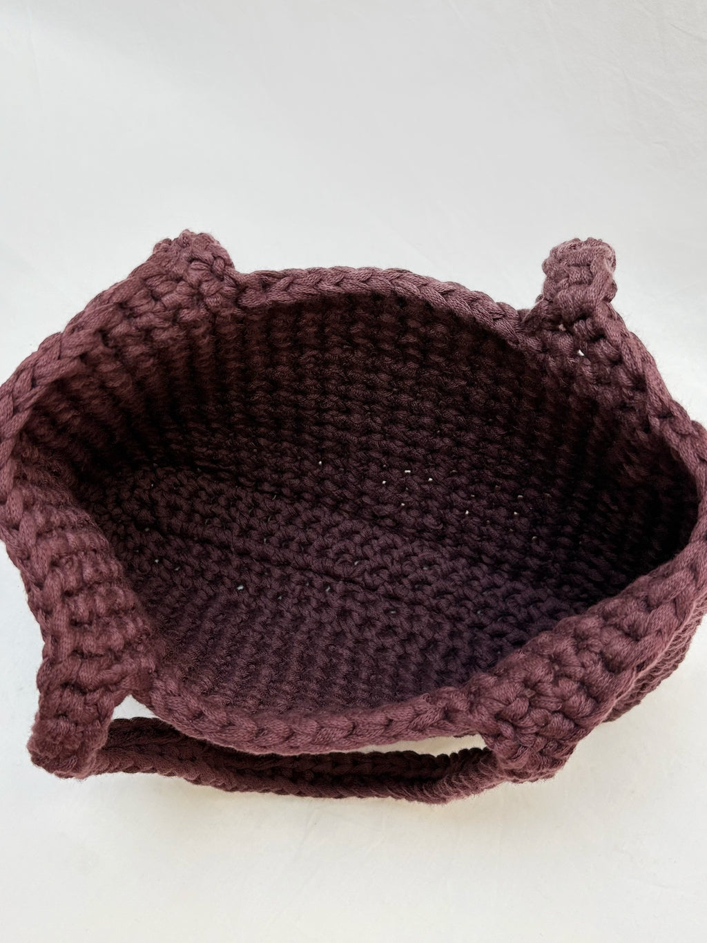 sac cabas marron en crochet fait main 100% coton