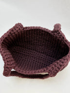 sac cabas marron en crochet fait main 100% coton