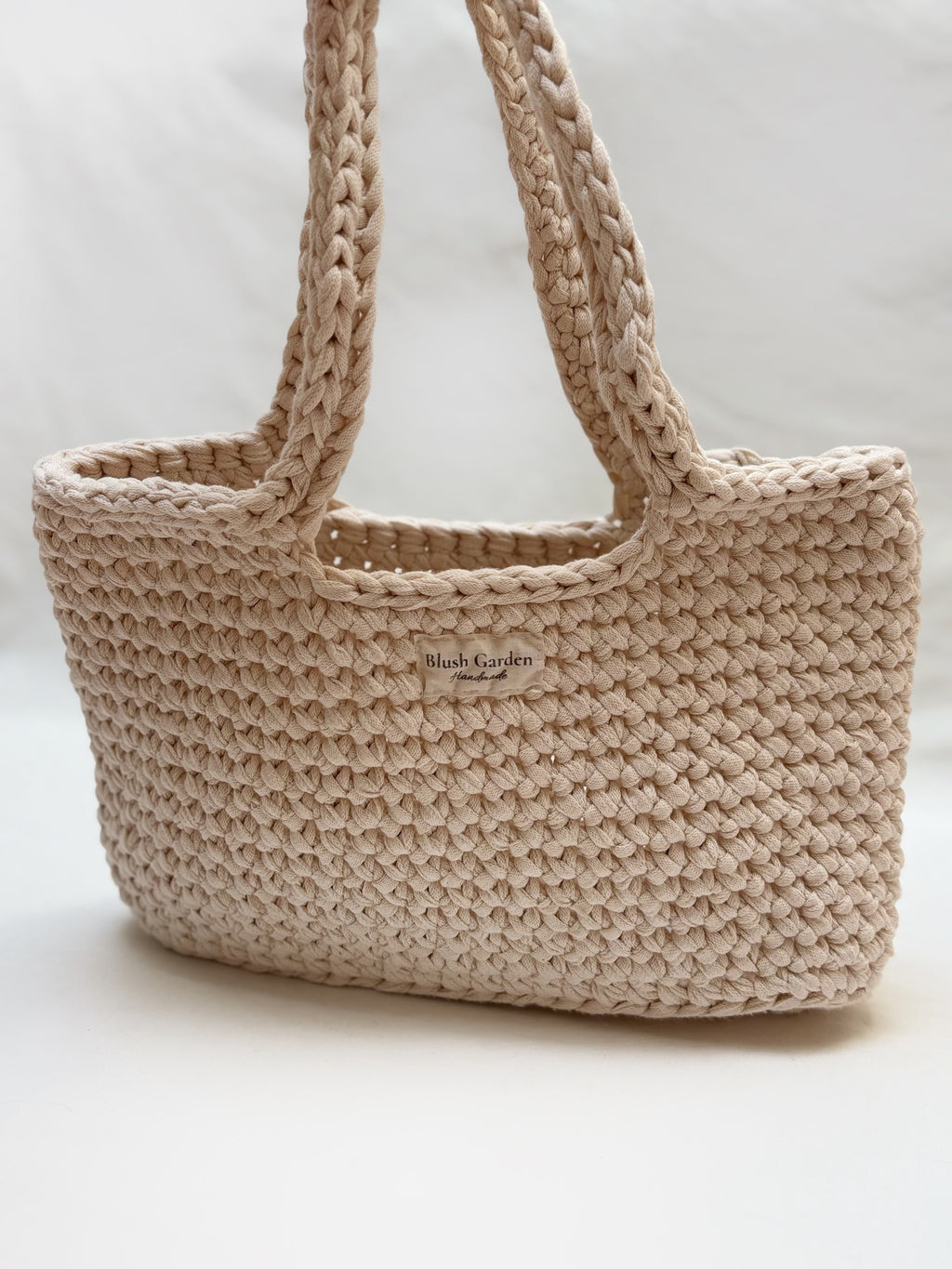 sac cabas crème beige en crochet fait main 100% coton
