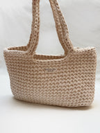 sac cabas crème beige en crochet fait main 100% coton