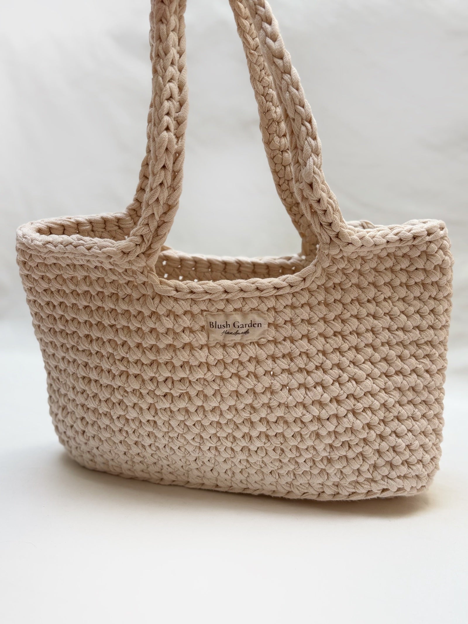sac cabas crème beige en crochet fait main 100% coton