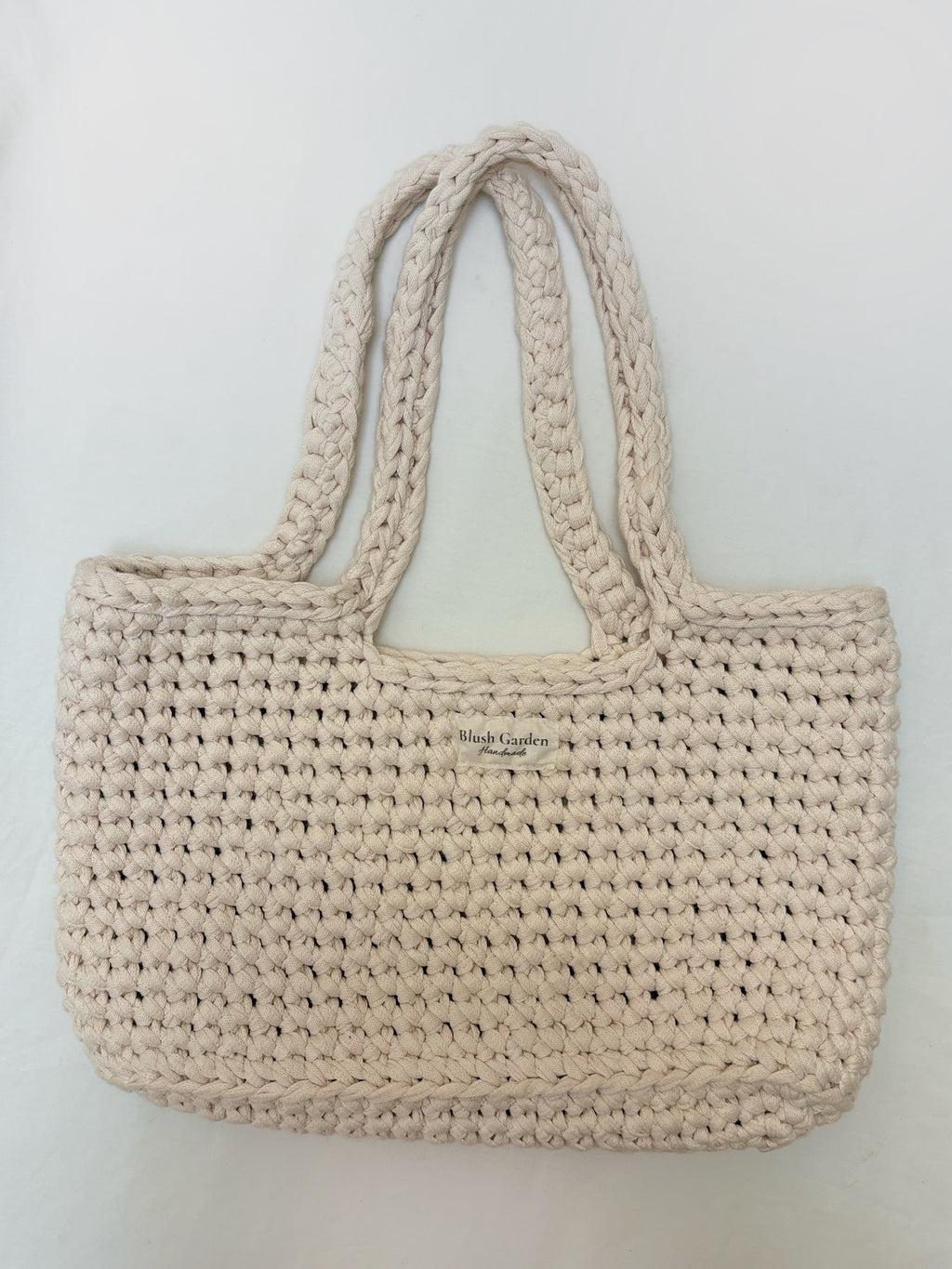 sac cabas crème beige en crochet fait main 100% coton